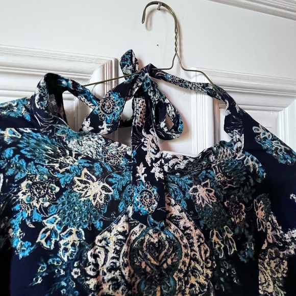 Festive Blue and Black Top or Mini Dress - Picture 4 of 5